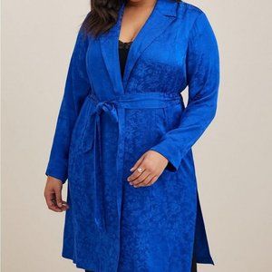 NWT TORRID PLUS SIZE COBALT BLUE JAQUARD KIMONO WRAP COVER UP SIZE 2 2XL $130